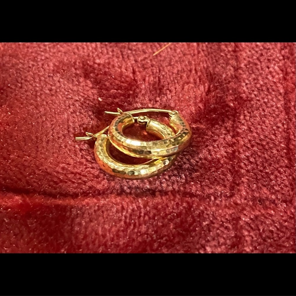 14k real yellow gold hoop earrings